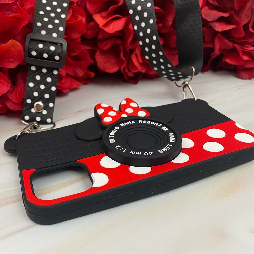 3D Minnie Mouse iPhone Case with Crossbody Strap - Picture 8 of 16